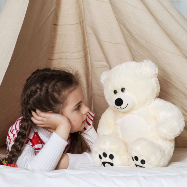 Teddy Bear Gift For Baby/Girlfriend/Mom 10 Inches Ivory White - Image 2