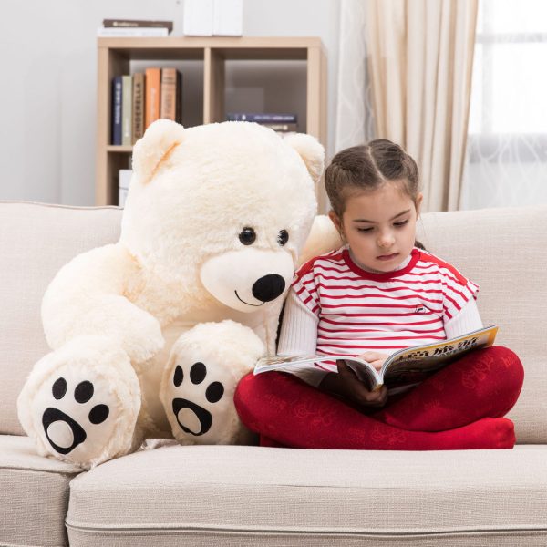 Teddy Bear Gift For Girlfriend/Mom/Kids 36 Inches Ivory White - Image 3