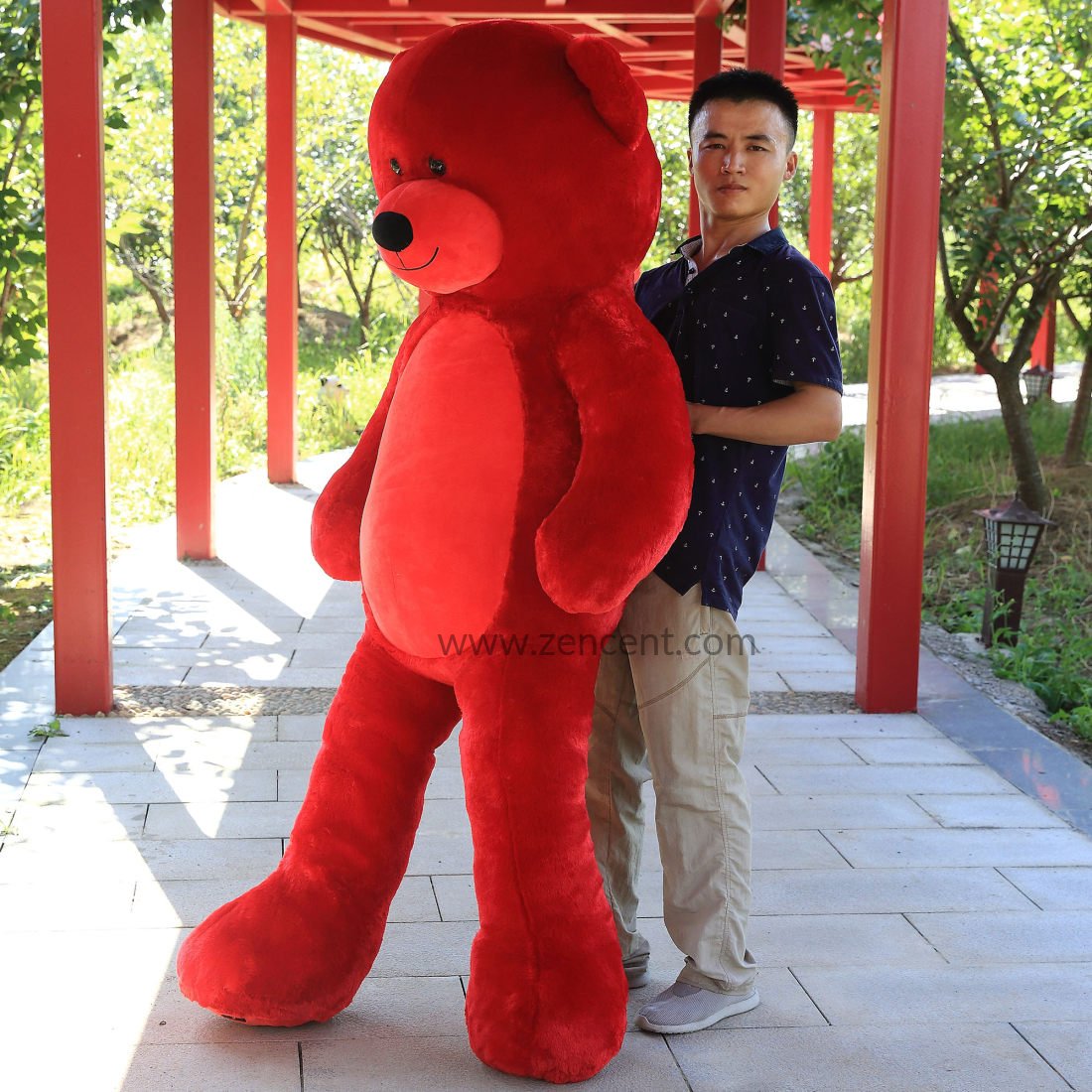 Giant red teddy bear sales