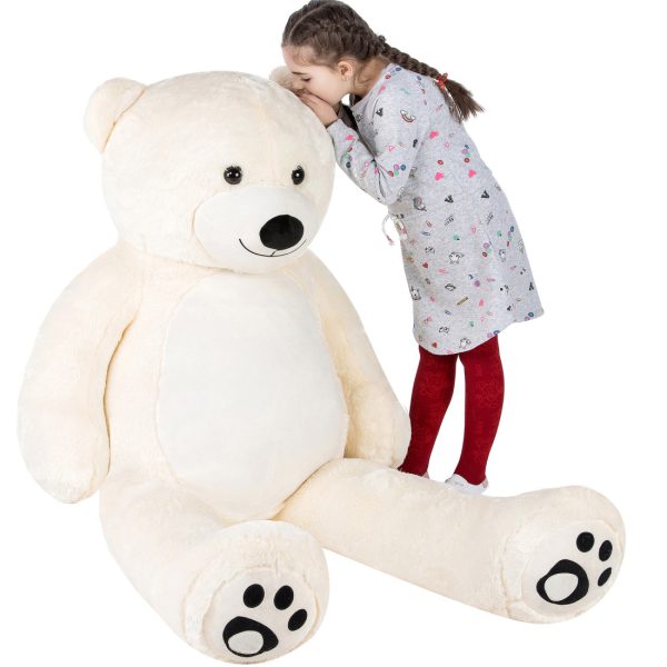 Giant Teddy Bear Big Teddy Bear 72 Inches Ivory White - Image 3
