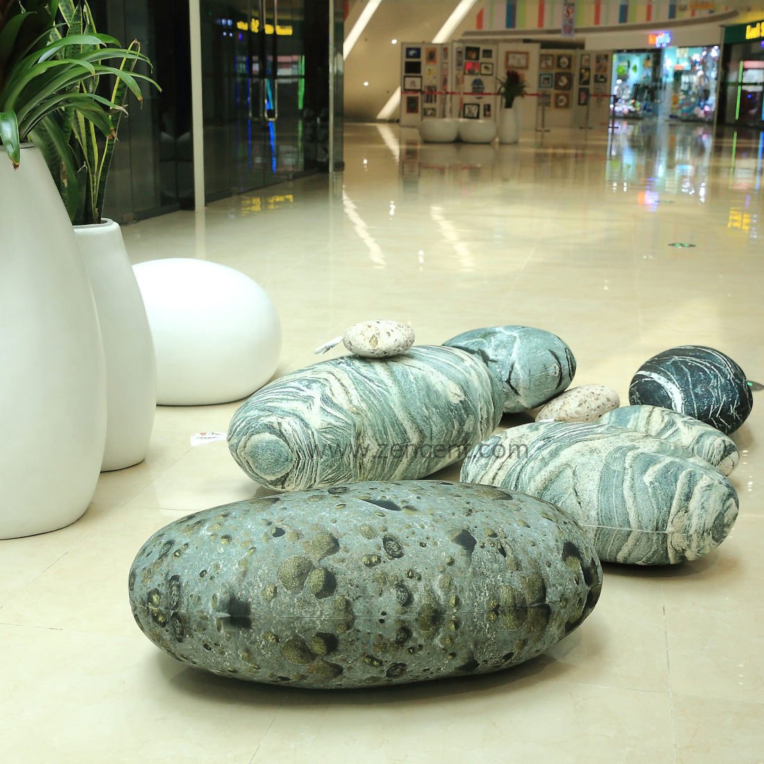 Pebble Stone Pillows Floor Rock Cushions 