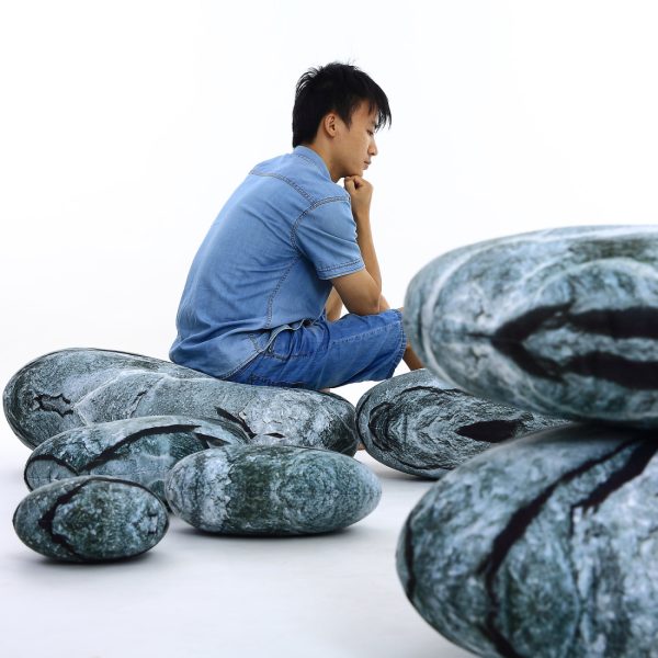 Rock Pillows Stone Cushions Pebble Pillow Throws Home Interior Design Art Decor Pillows Faux Rocks 7 Pieces - Image 5