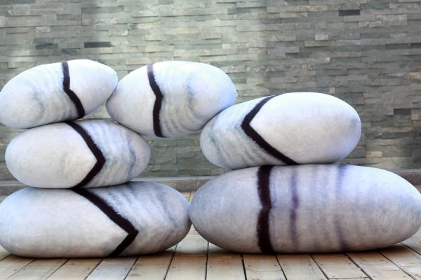 Pebble Stone Pillows Floor Rock Cushions - Image 2