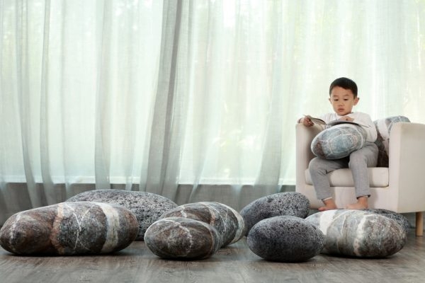 Living Pebble Pillows Floor Stone Cushions - Image 8